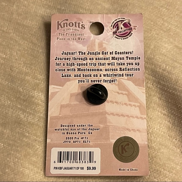 Knott's Berry Farm 100th ANNIVERSARY PIN #71 of 100 Jaguar - Picture 3 of 4